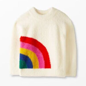 Hanna Andersson Super Soft Cozy Fuzzy Rainbow White Pullover Sweater Sz 8 $64.00